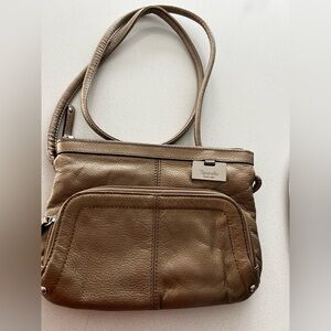Tignanello Bronze Leather Crossbody Bag